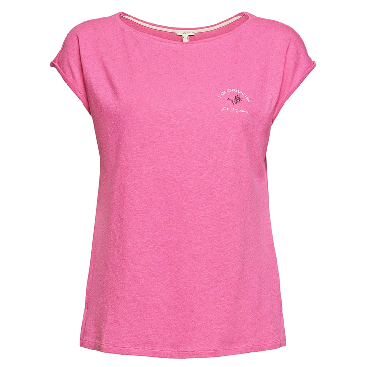 CAMISETA EN MEZCLA DE LINO MUJER ESPRIT