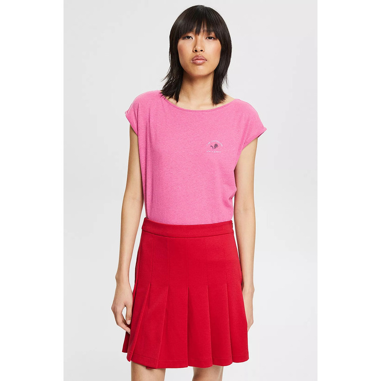 CAMISETA EN MEZCLA DE LINO MUJER ESPRIT