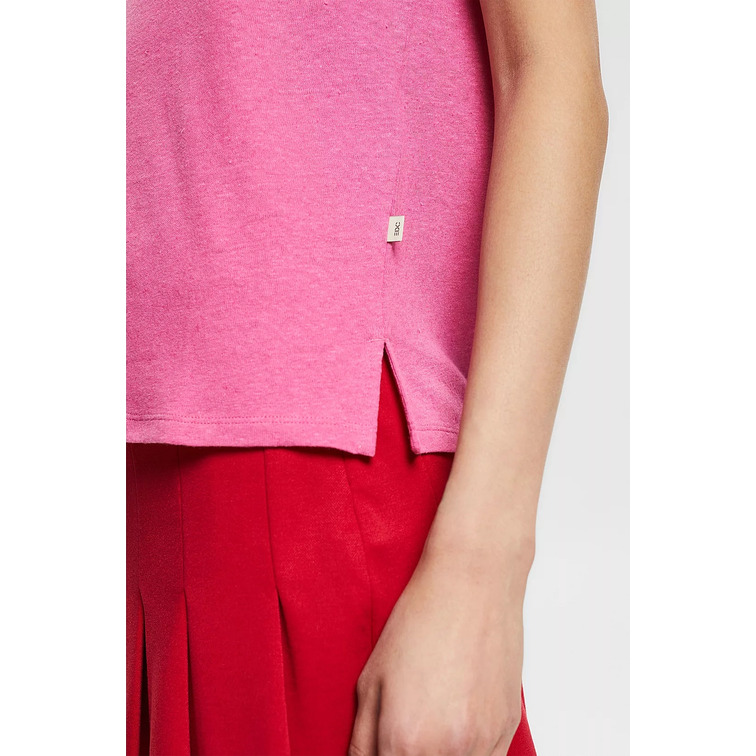 CAMISETA EN MEZCLA DE LINO MUJER ESPRIT