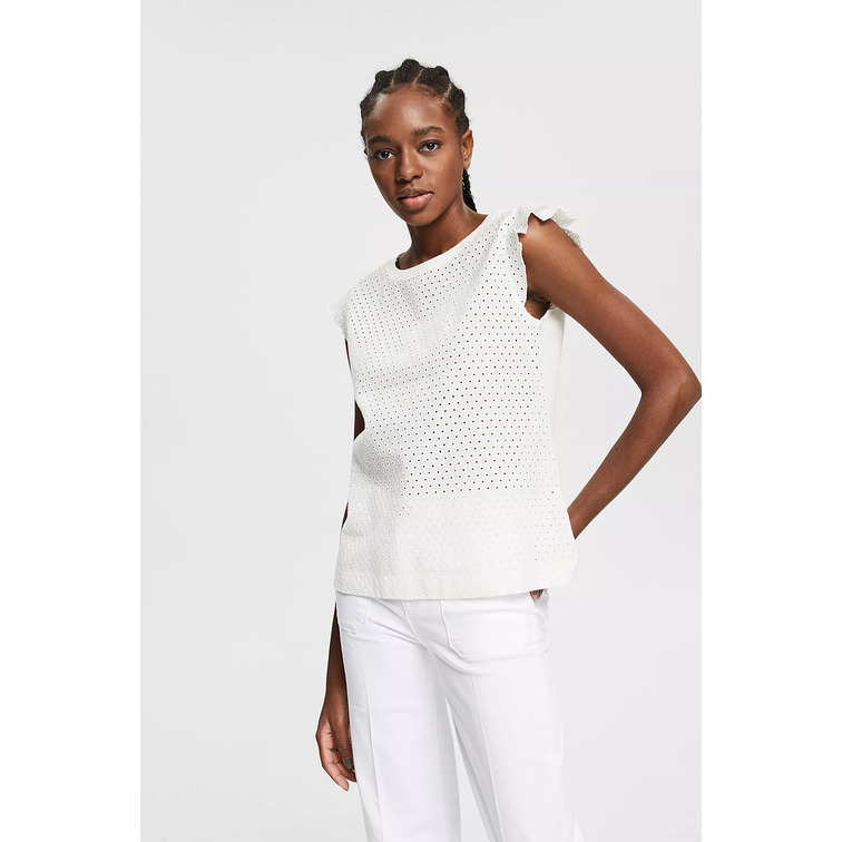 CAMISETA CON BORDADO CALADO MUJER ESPRIT