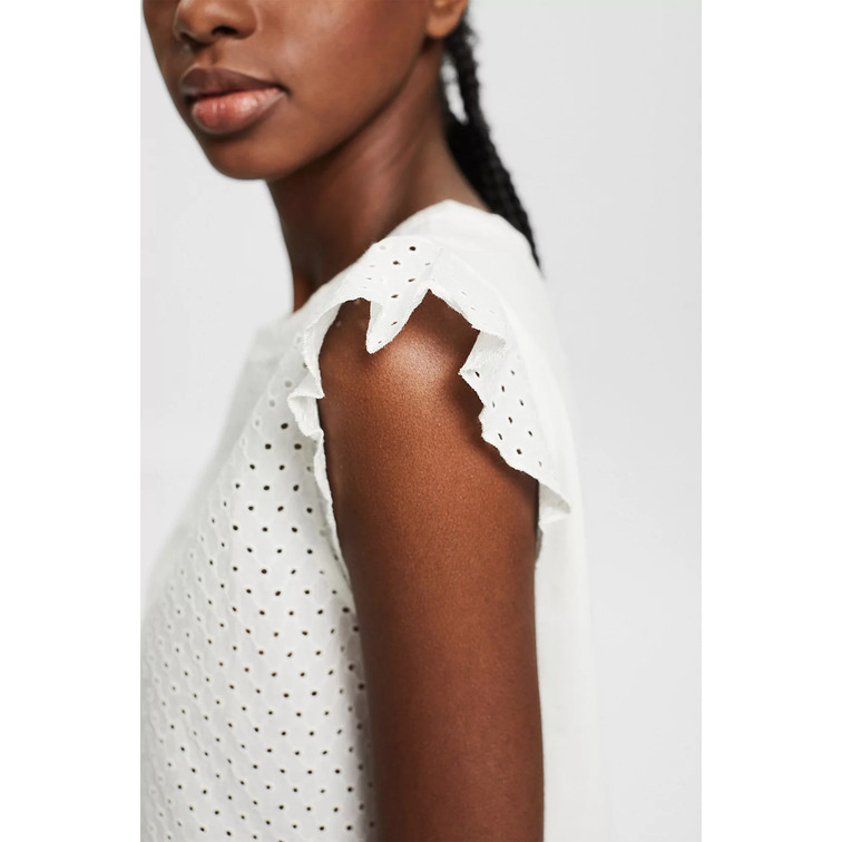 CAMISETA CON BORDADO CALADO MUJER ESPRIT