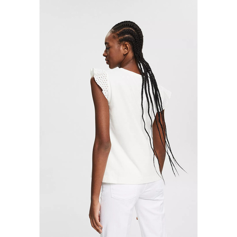 CAMISETA CON BORDADO CALADO MUJER ESPRIT