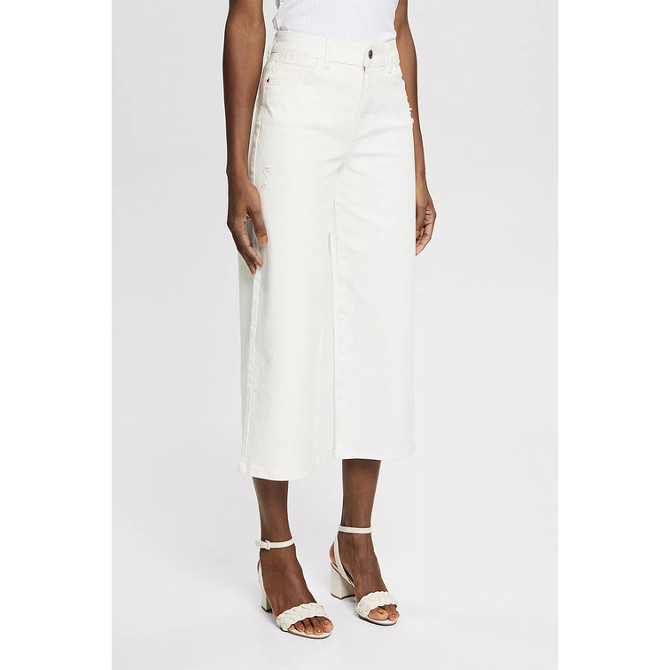 VAQUERO CULOTTE CON EFECTOS ROTOS MUJER ESPRIT
