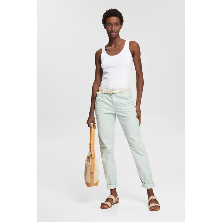 PANTALÓN CHINO CON CINTURÓN TRENZADO MUJER ESPRIT