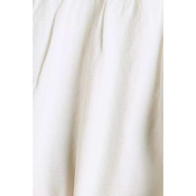 BLUSA CON VOLANTES EN MEZCLA DE LINO MUJER ESPRIT
