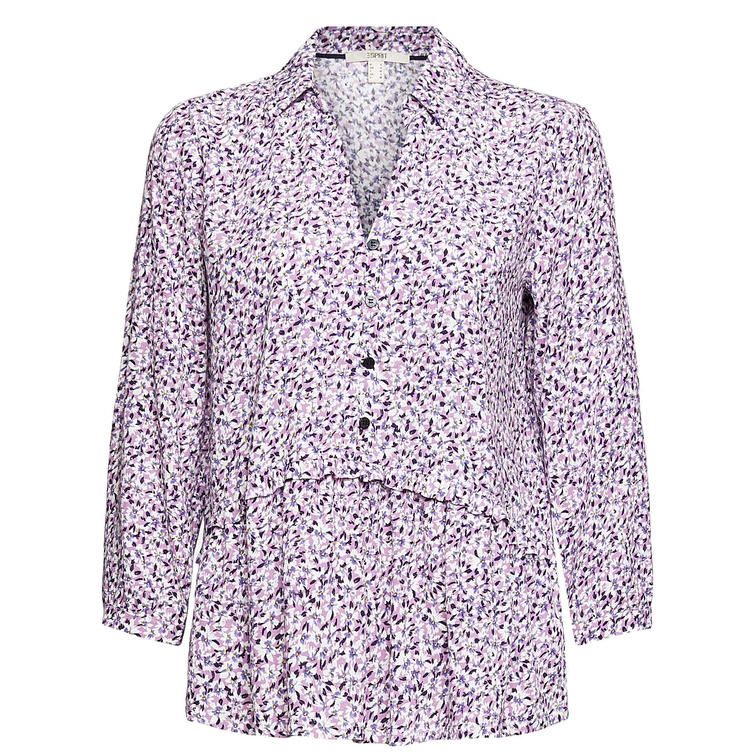 BLUSA CON VOLANTES Y ESTAMPADO FLORAL MUJER ESPRIT