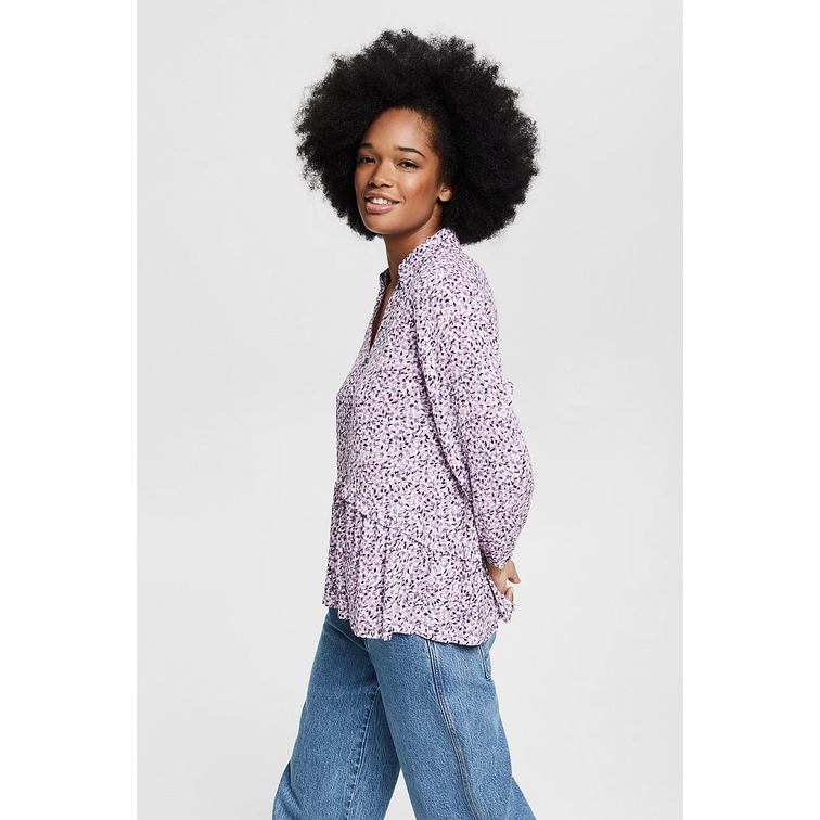 BLUSA CON VOLANTES Y ESTAMPADO FLORAL MUJER ESPRIT