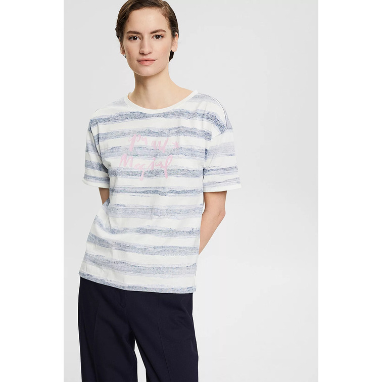 CAMISETA A RAYAS CON ESTAMPADO MUJER ESPRIT