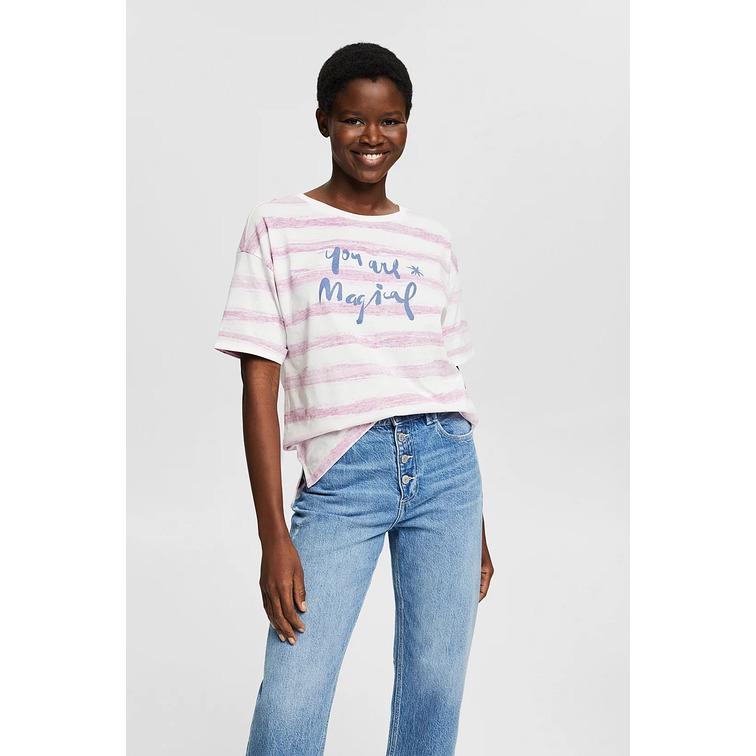 CAMISETA A RAYAS CON ESTAMPADO MUJER ESPRIT