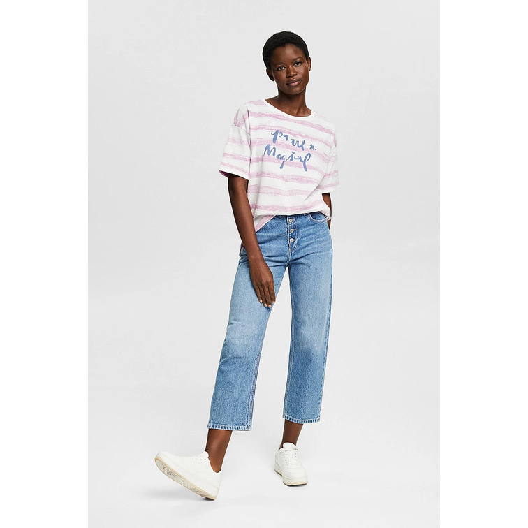 CAMISETA A RAYAS CON ESTAMPADO MUJER ESPRIT