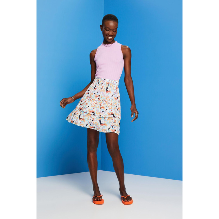 MINIFALDA FLORAL CON TEXTURA MUJER ESPRIT