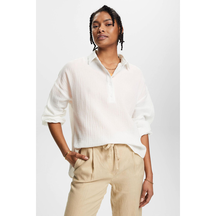 BLUSA DE ALGODÓN CON TEXTURA MUJER ESPRIT