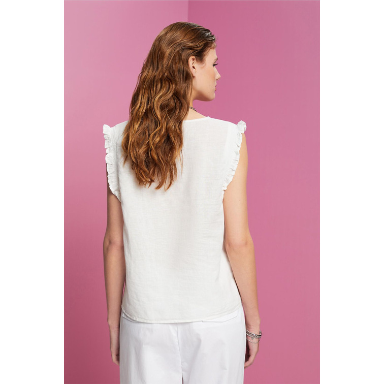 BLUSA SIN MANGAS EN MEZCLA DE LINO MUJER ESPRIT