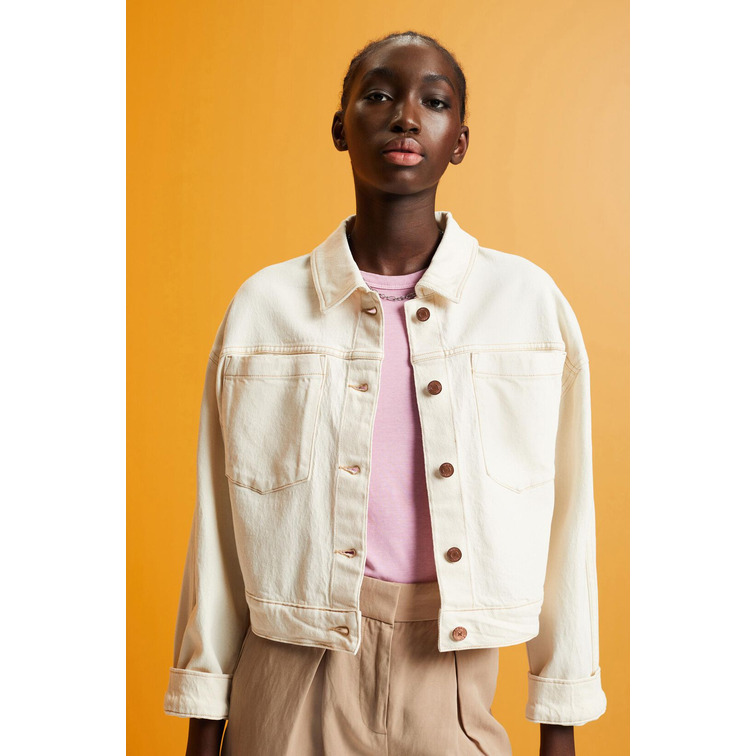 CAZADORA VAQUERA CORTA ESTILO OVERSIZE MUJER ESPRIT