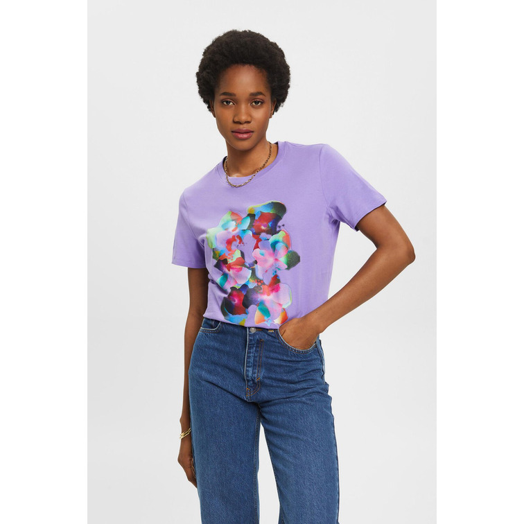 CAMISETA DE ALGODÓN CON ESTAMPADO MUJER ESPRIT