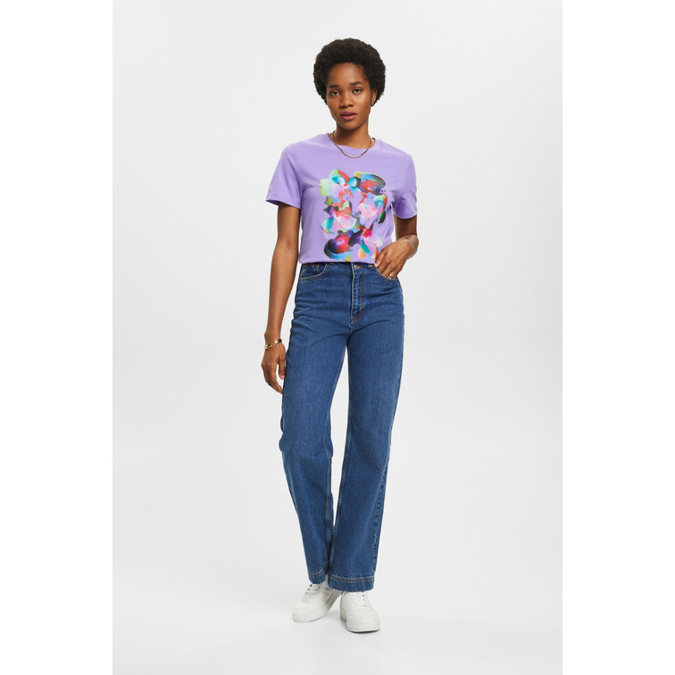 CAMISETA DE ALGODÓN CON ESTAMPADO MUJER ESPRIT