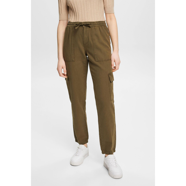 PANTALÓN CARGO EN MEZCLA DE LINO MUJER ESPRIT