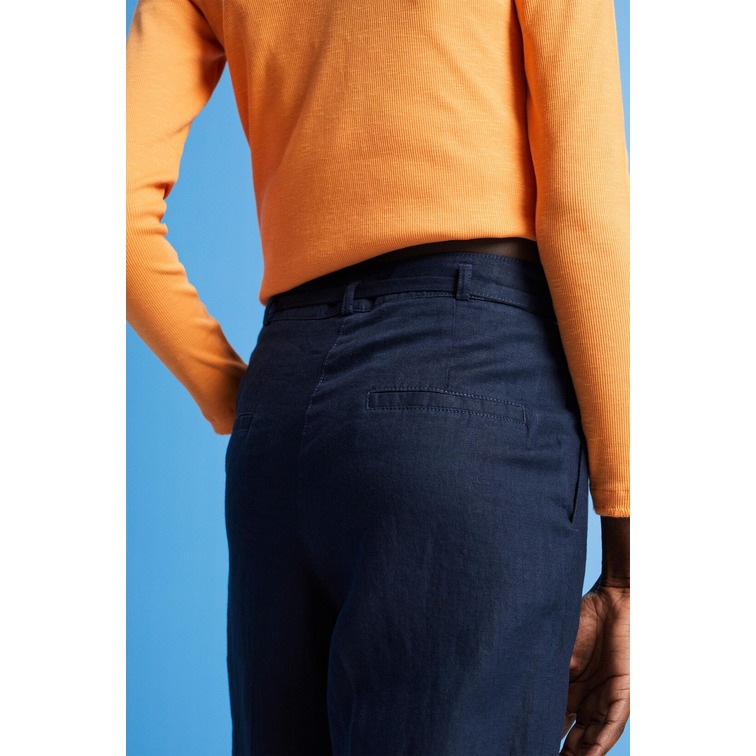 PANTALÓN DE LINO DE CORTE ANCHO MUJER ESPRIT