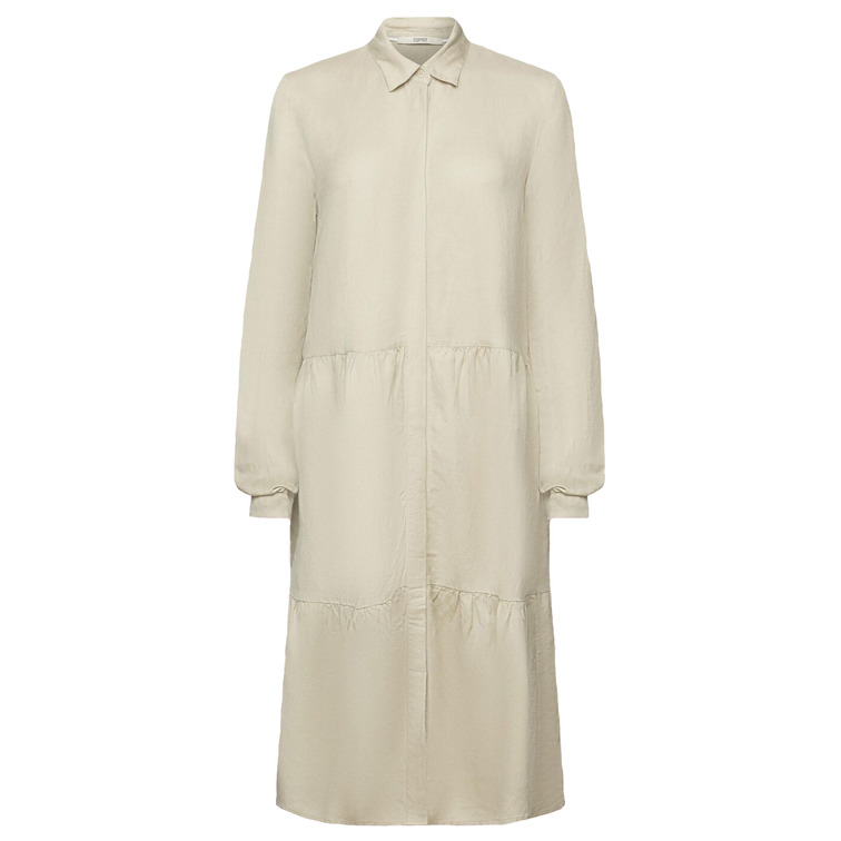 MINIVESTIDO CAMISERO EN MEZCLA DE LINO MUJER ESPRIT