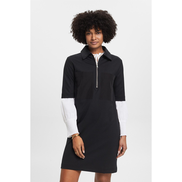 VESTIDO TIPO POLO DE PUNTO CON CREMALLERA MUJER ESPRIT