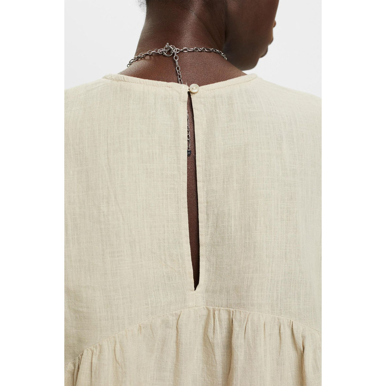 BLUSA DE ALGODÓN SOSTENIBLE CON MANGA CORTA MUJER ESPRIT
