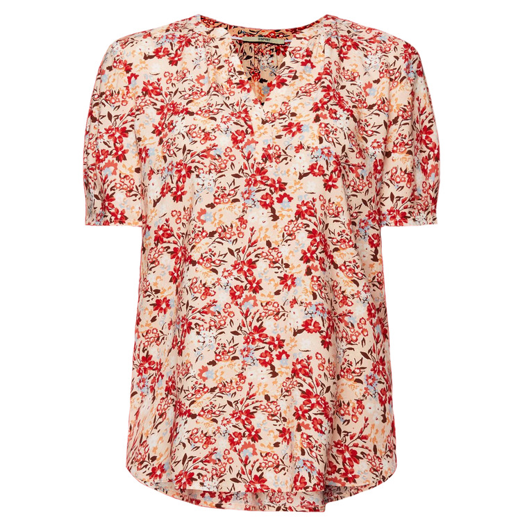 BLUSA FLORAL CON ABERTURA EN EL CUELLO MUJER ESPRIT