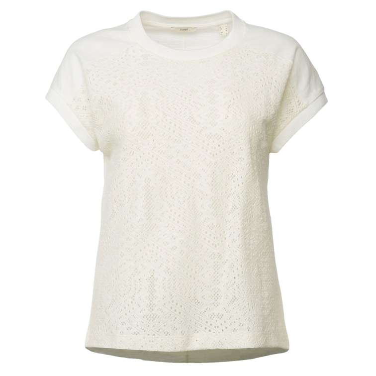 CAMISETA CON DETALLE DE GANCHILLO MUJER ESPRIT
