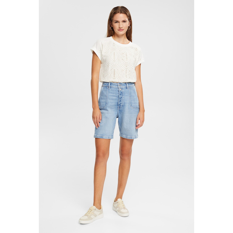 CAMISETA CON DETALLE DE GANCHILLO MUJER ESPRIT