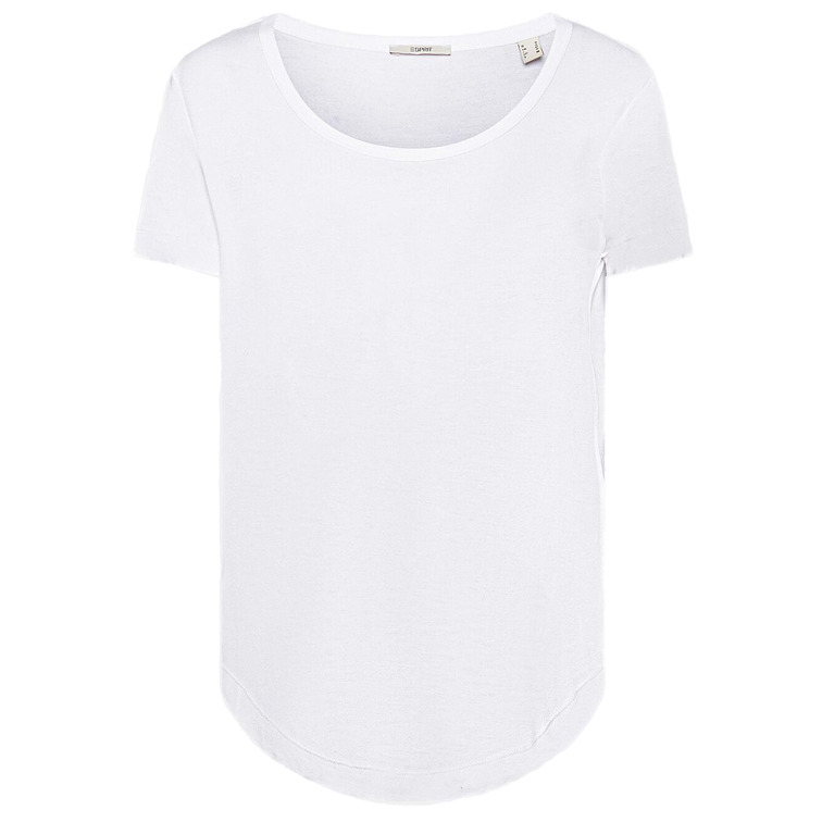 CAMISETA DE VISCOSA CON CUELLO REDONDO Y ANCHO MUJER ESPRIT