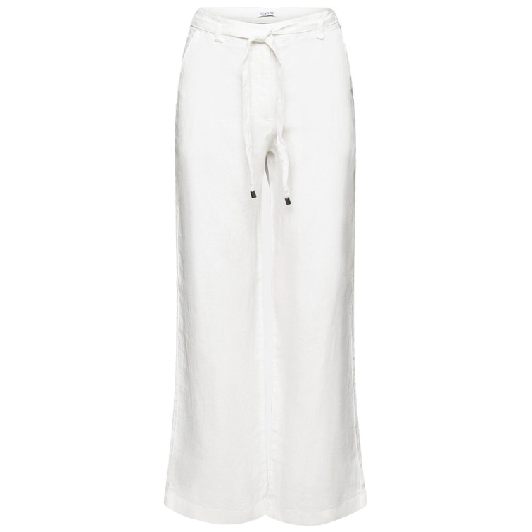 PANTALÓN WIDE LEG DE LINO CON CINTURÓN MUJER ESPRIT
