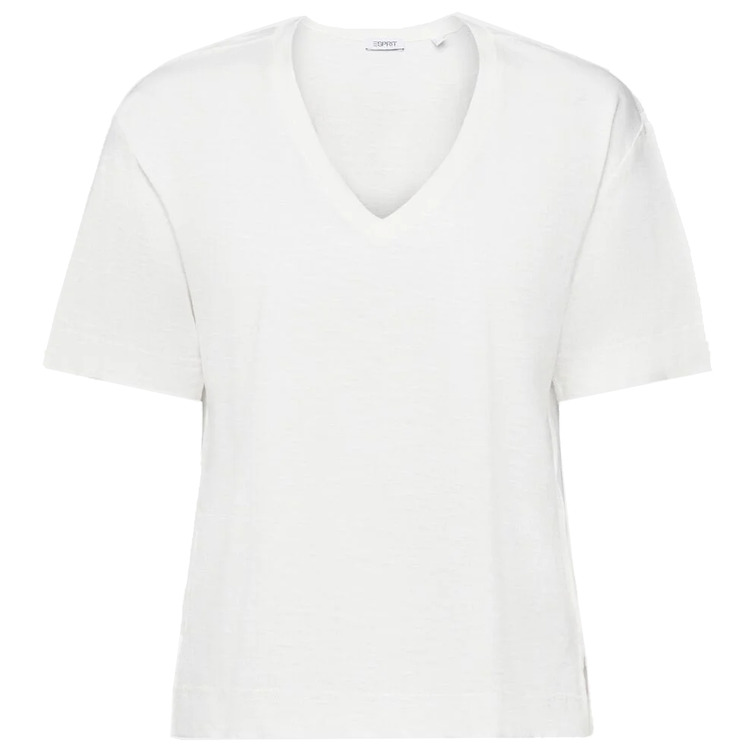 CAMISETA FLAMEADA CON CUELLO PICO MUJER ESPRIT