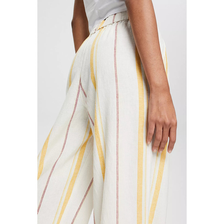 PANTALÓN A RAYAS EN MEZCLA DE LINO MUJER ESPRIT