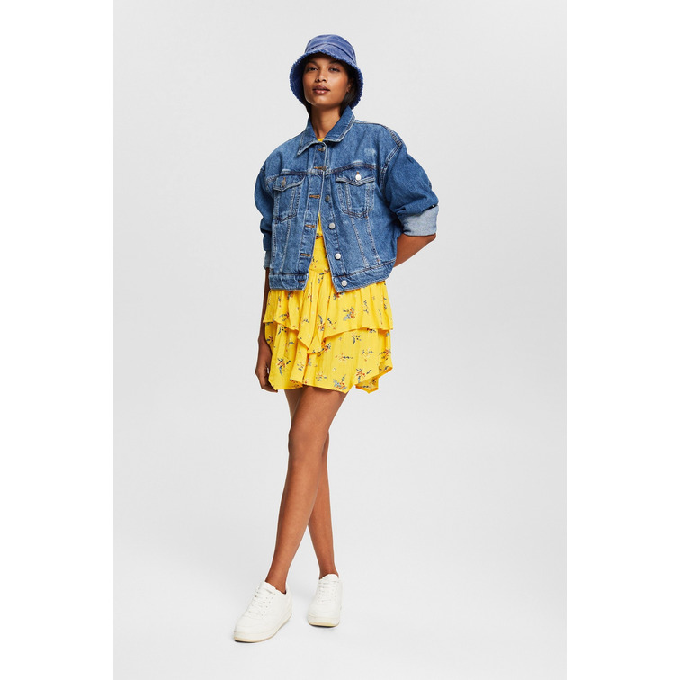 VESTIDO CON FALDA DE VOLANTES MUJER ESPRIT