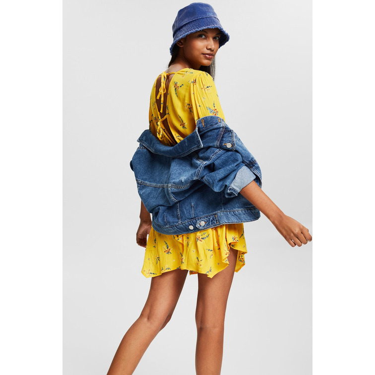 VESTIDO CON FALDA DE VOLANTES MUJER ESPRIT