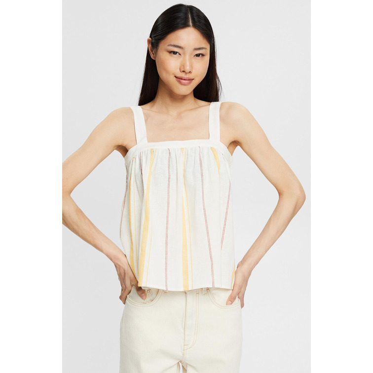 TOP A RAYAS EN MEZCLA DE LINO MUJER ESPRIT