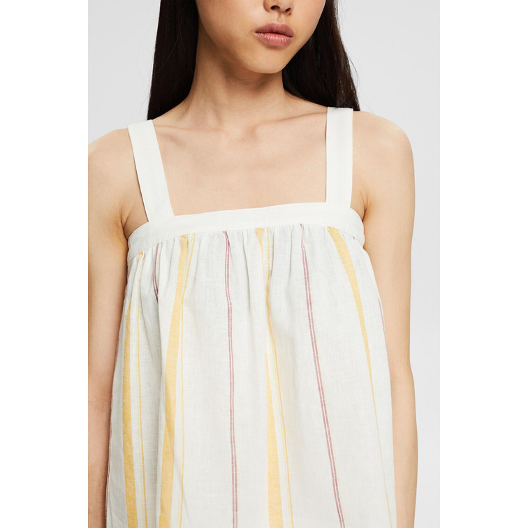 TOP A RAYAS EN MEZCLA DE LINO MUJER ESPRIT