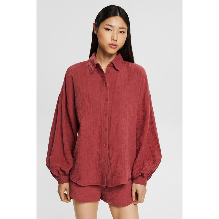 CAMISA OVERSIZE CON EFECTO ARRUGADO MUJER ESPRIT