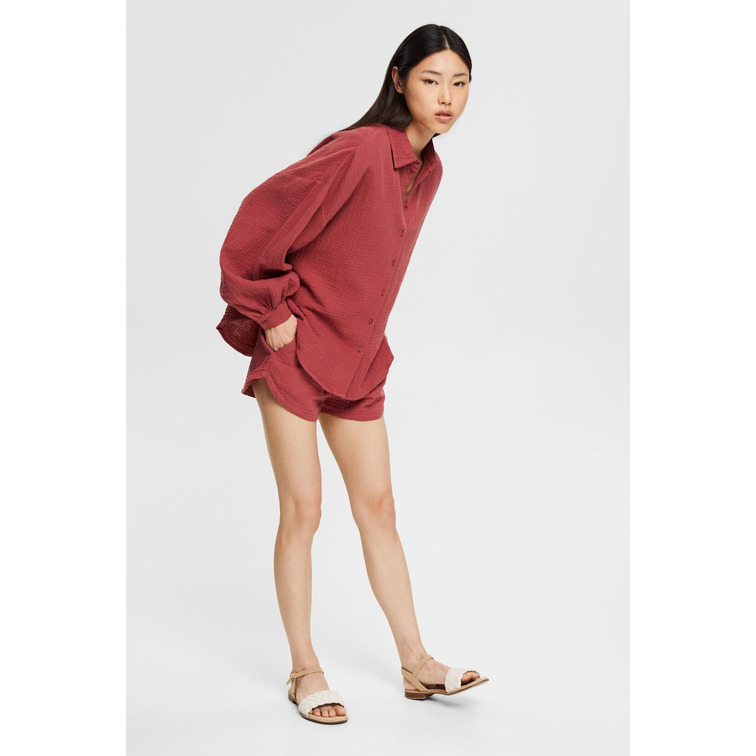 CAMISA OVERSIZE CON EFECTO ARRUGADO MUJER ESPRIT