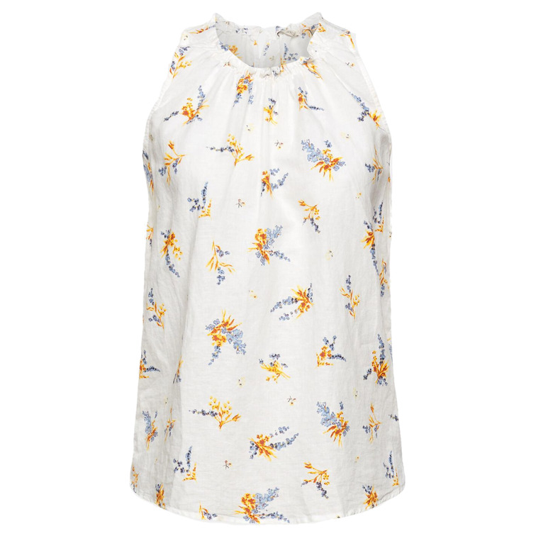 BLUSA CON ESTAMPADO FLORAL EN MEZCLA DE LINO MUJER ESPRIT