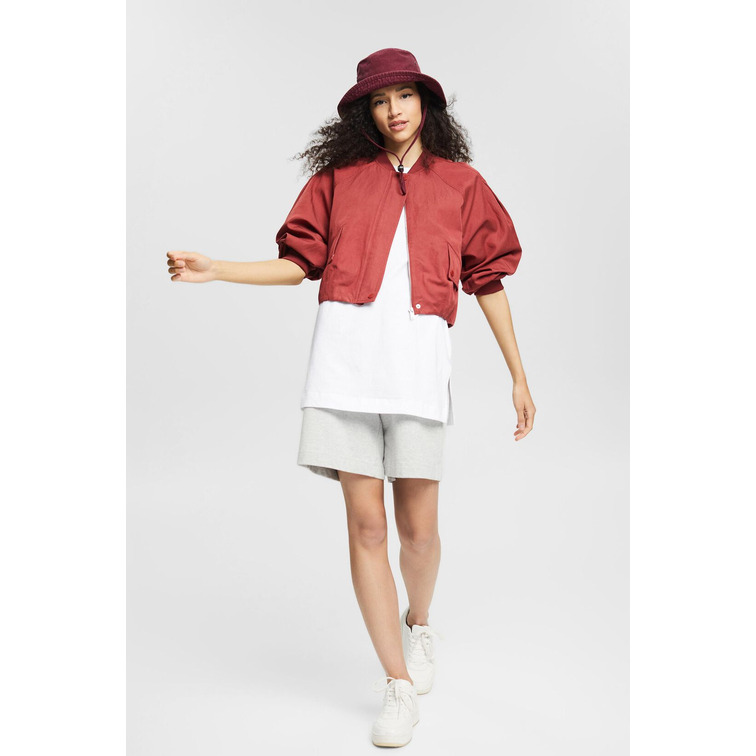 CAZADORA DE ESTILO BOMBER CON LINO MUJER ESPRIT