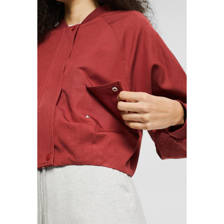 CAZADORA DE ESTILO BOMBER CON LINO MUJER ESPRIT