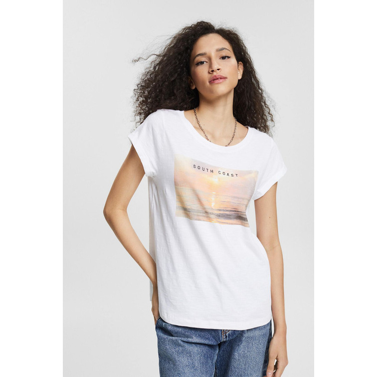 CAMISETA CON ESTAMPADO ARTÍSTICO MUJER ESPRIT