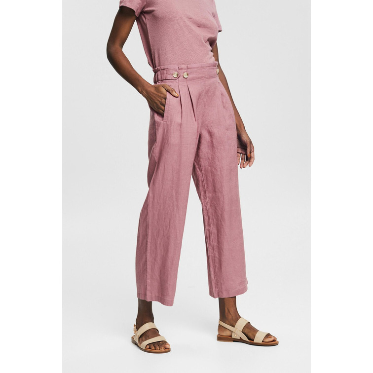 PANTALÓN TOBILLERO DE LINO MUJER ESPRIT