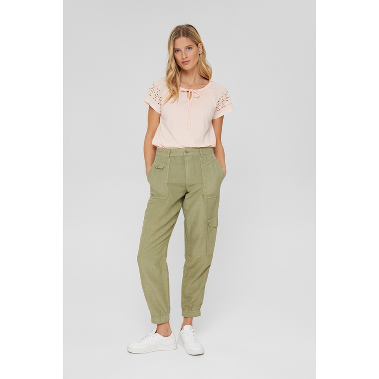 PANTALÓN CARGO CON LINO MUJER ESPRIT