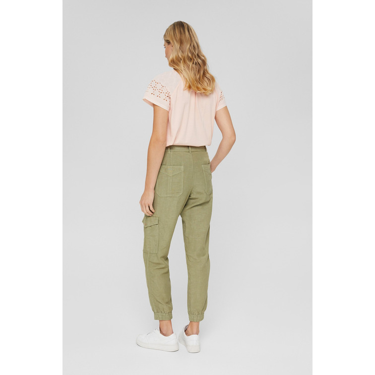 PANTALÓN CARGO CON LINO MUJER ESPRIT