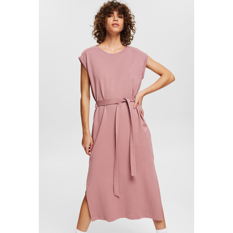 VESTIDO DE JERSEY CON CINTURÓN MUJER ESPRIT