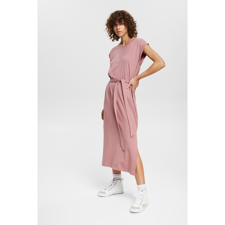 VESTIDO DE JERSEY CON CINTURÓN MUJER ESPRIT