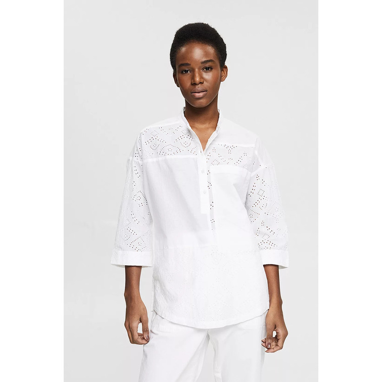 BLUSA OVERSIZE CON ENCAJE CALADO MUJER ESPRIT