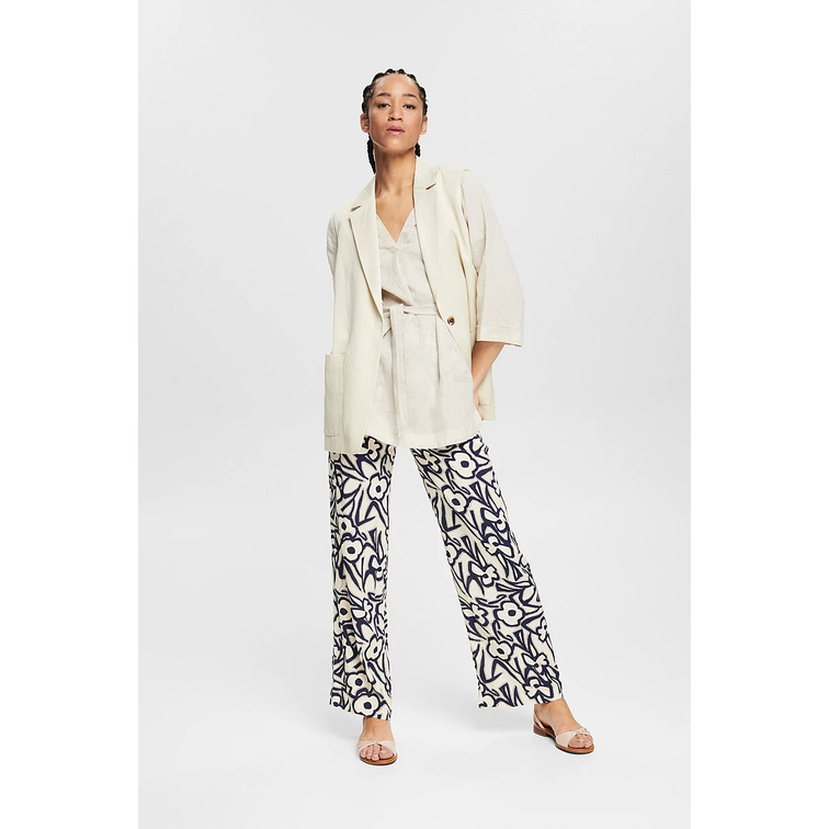 BLUSA DE LINO CON CINTURÓN MUJER ESPRIT