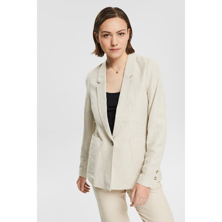 BLAZER EN MEZCLA DE LINO MUJER ESPRIT